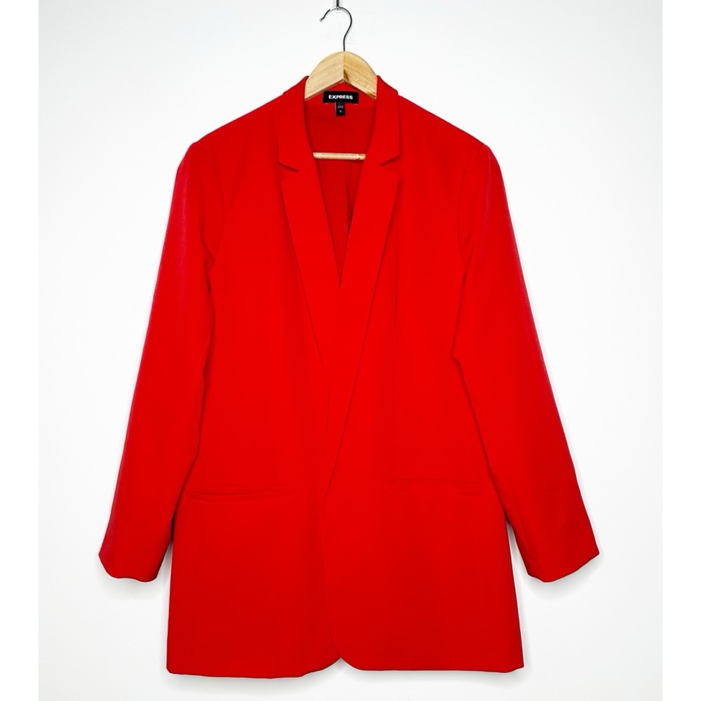 Express Red Open Front Longline Blazer Size XL